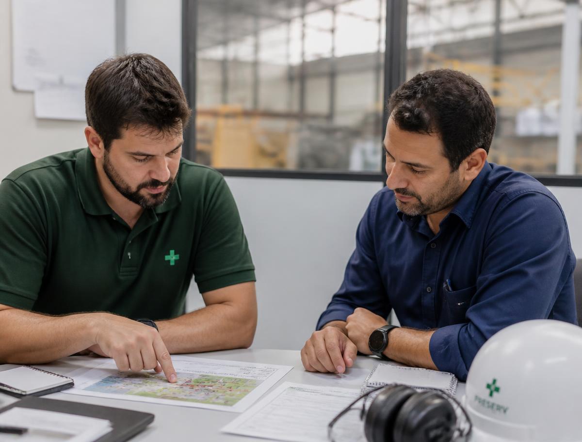 Gestor acompanhando indicadores de saúde e segurança do trabalho