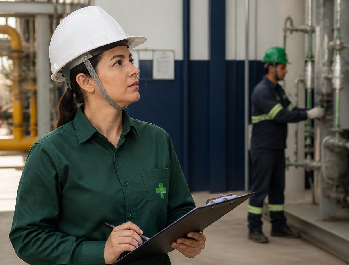 Profissional da PRESERV realizando avaliação de segurança do trabalho